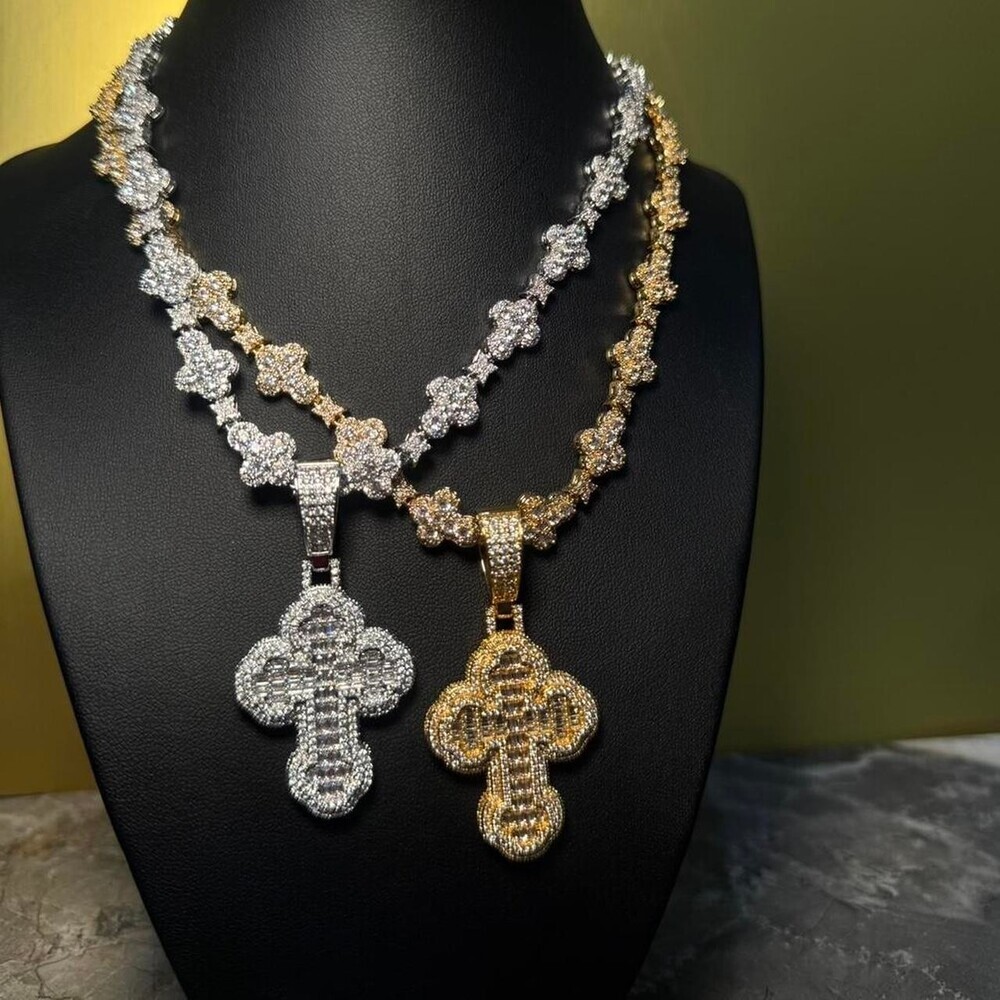 Gold or Silver Cross Necklace 20inch (choose color)